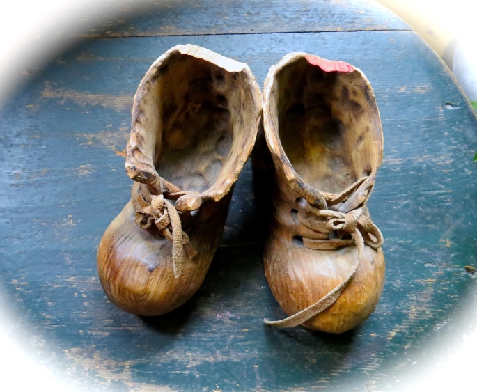 Wooden baby shoes