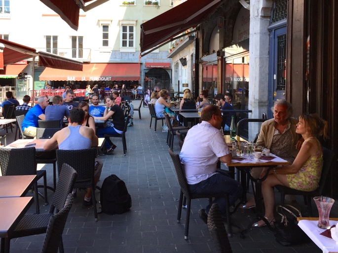 Cafe scene in France