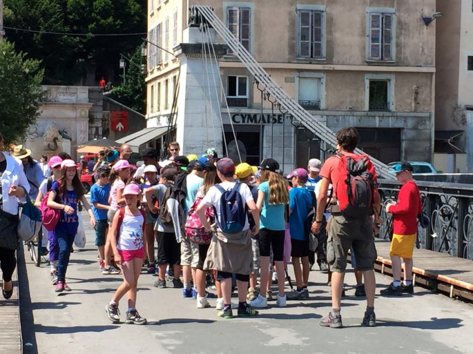 Children on Bridge in Grenoble